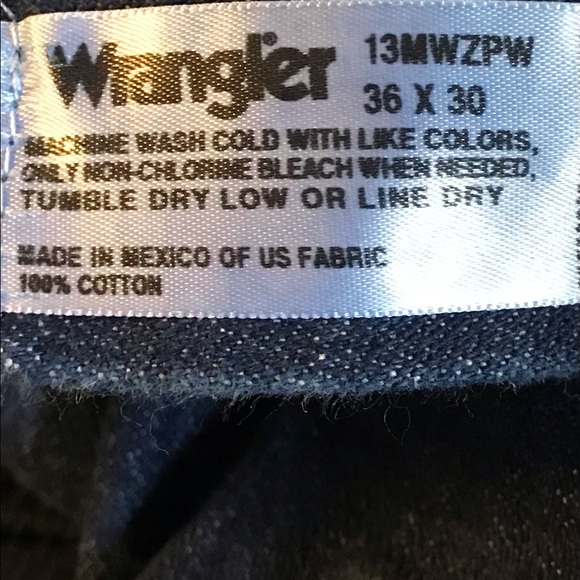 Wrangler 13mwzpw cowboy cut original fit jeans size 36x30 Preowned - Picture 3 of 3